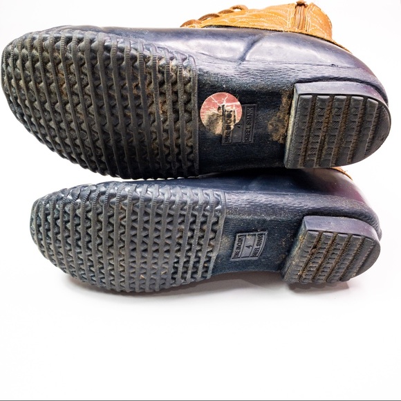 Steve Madden Tillis Duck Boots Rubber Navy&Brown - Picture 6 of 6